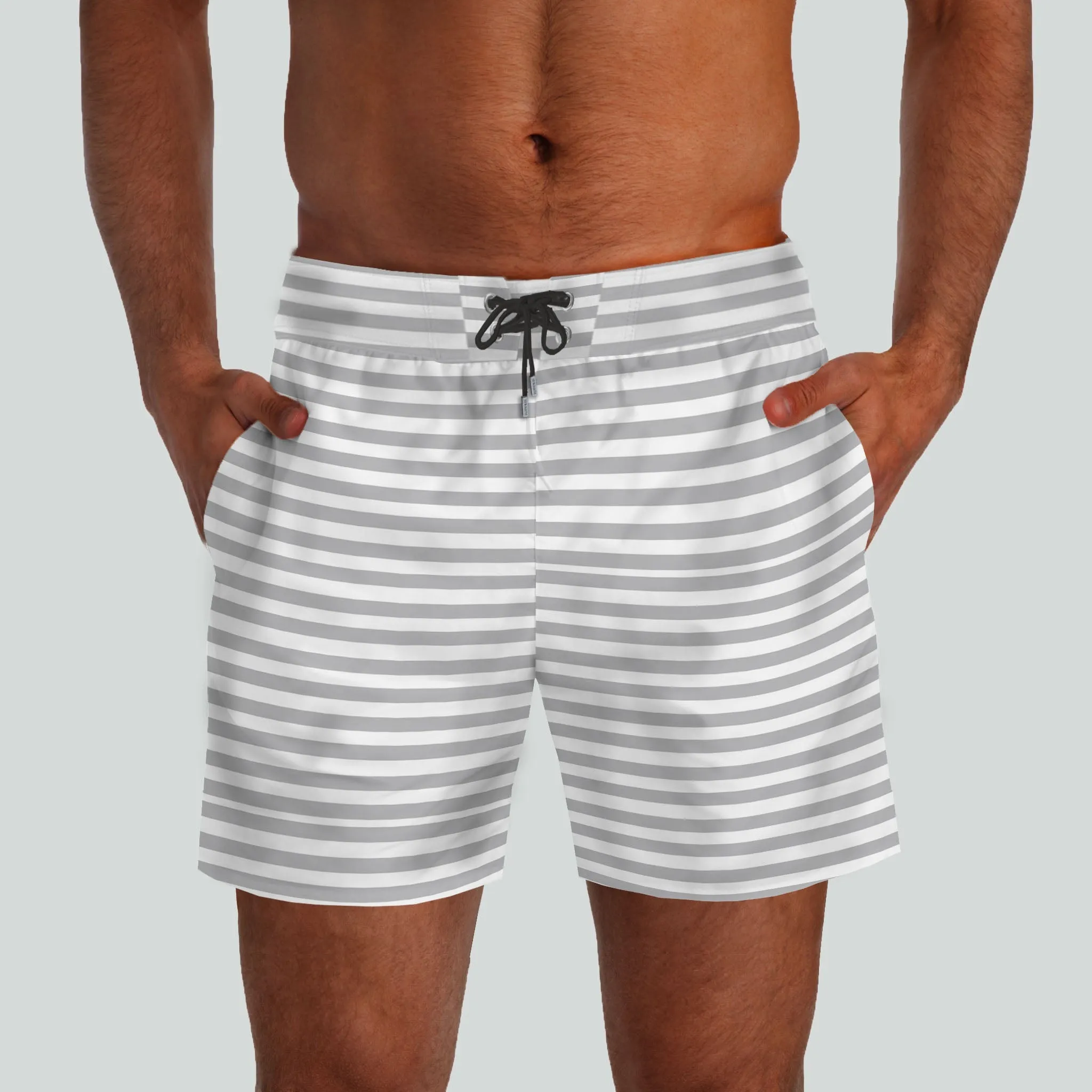Malibu Gray & White Boardshorts