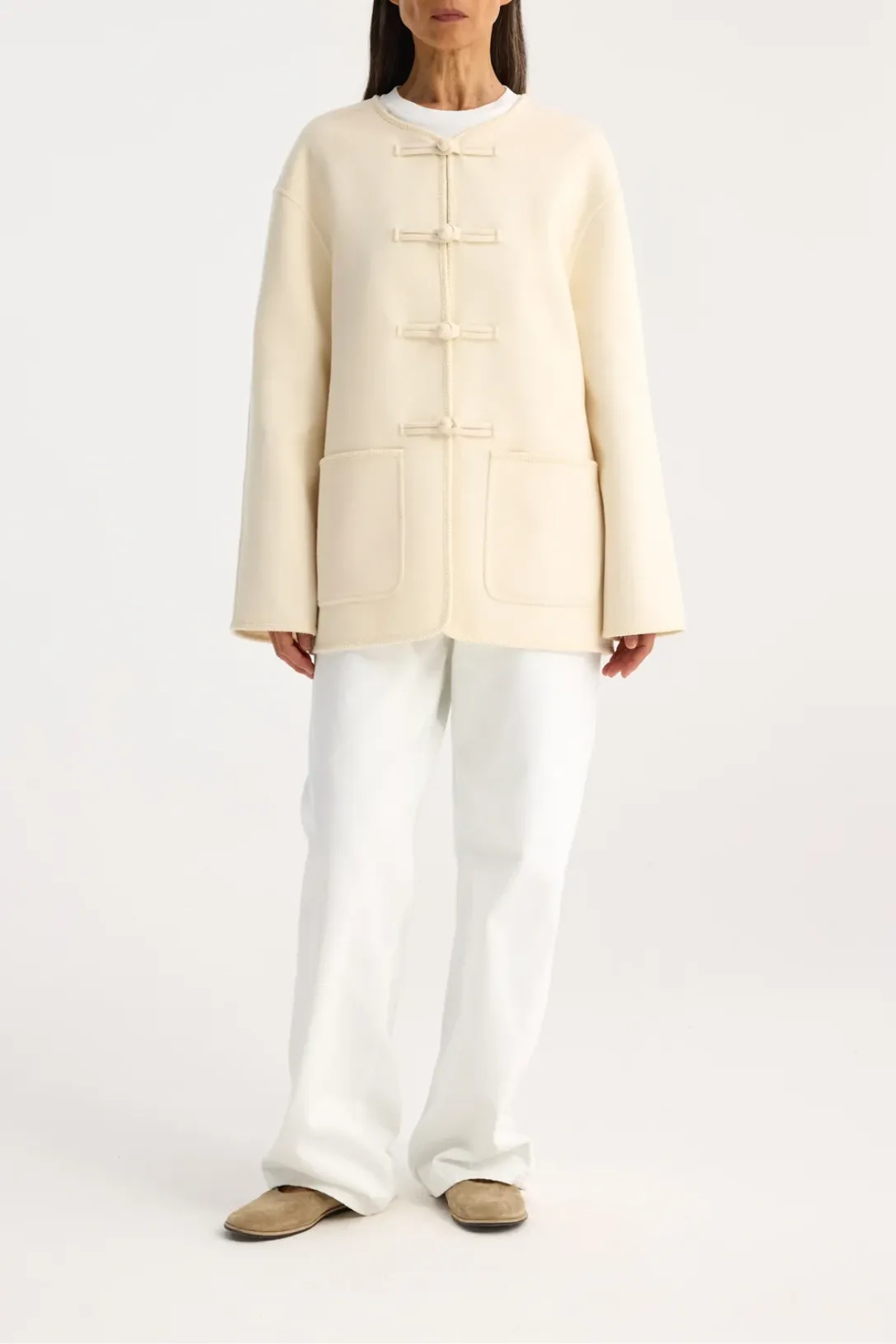 Mandarin Closure Double-Faced Jacket | Off White