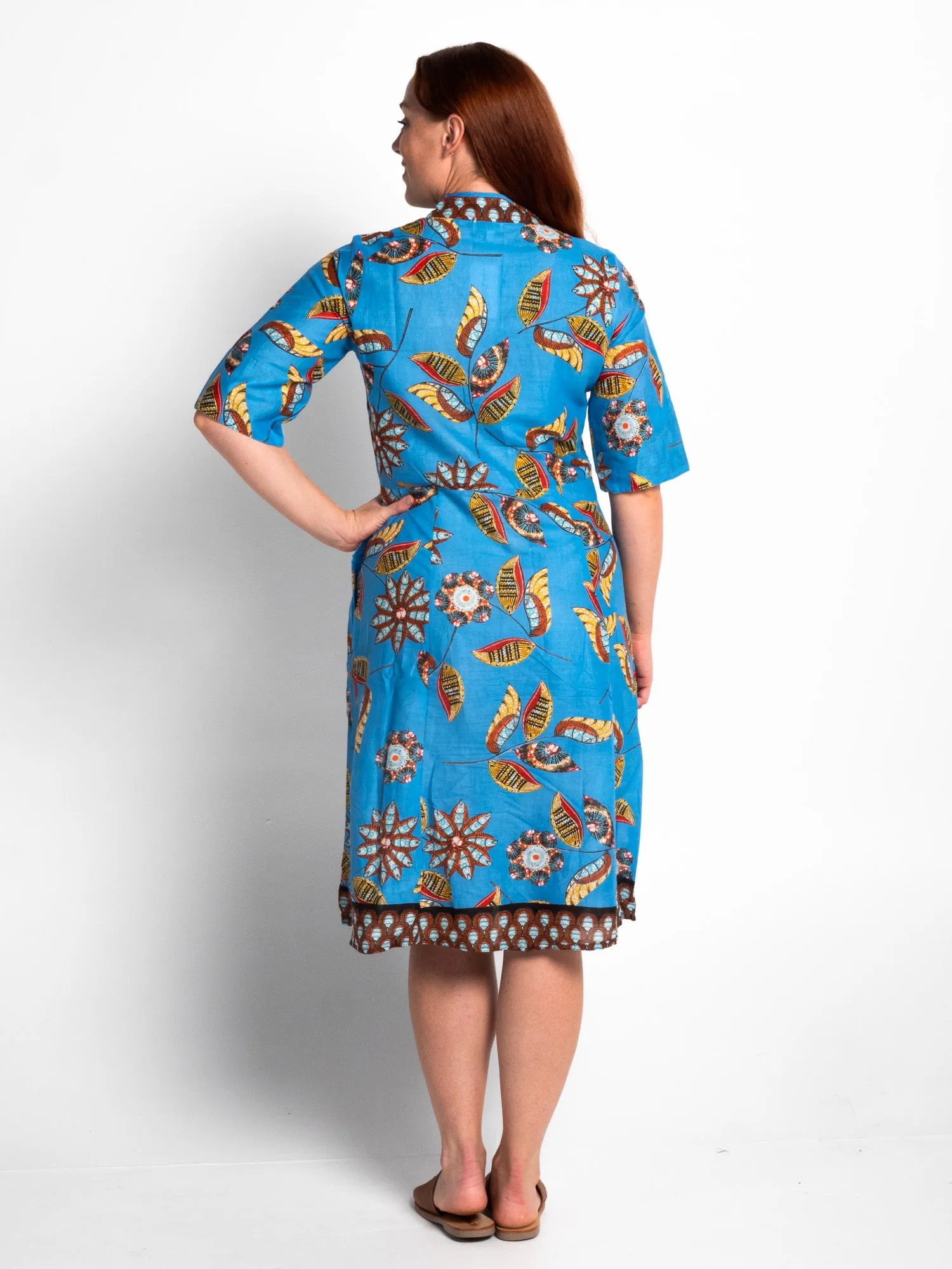 Mareeba Dress Half Sleeve in Blue Ce Soir