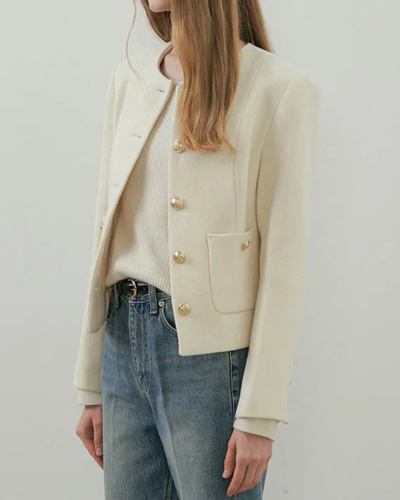 MATIN WOOL TWEED BLAZER IVORY