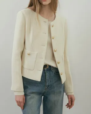 MATIN WOOL TWEED BLAZER IVORY