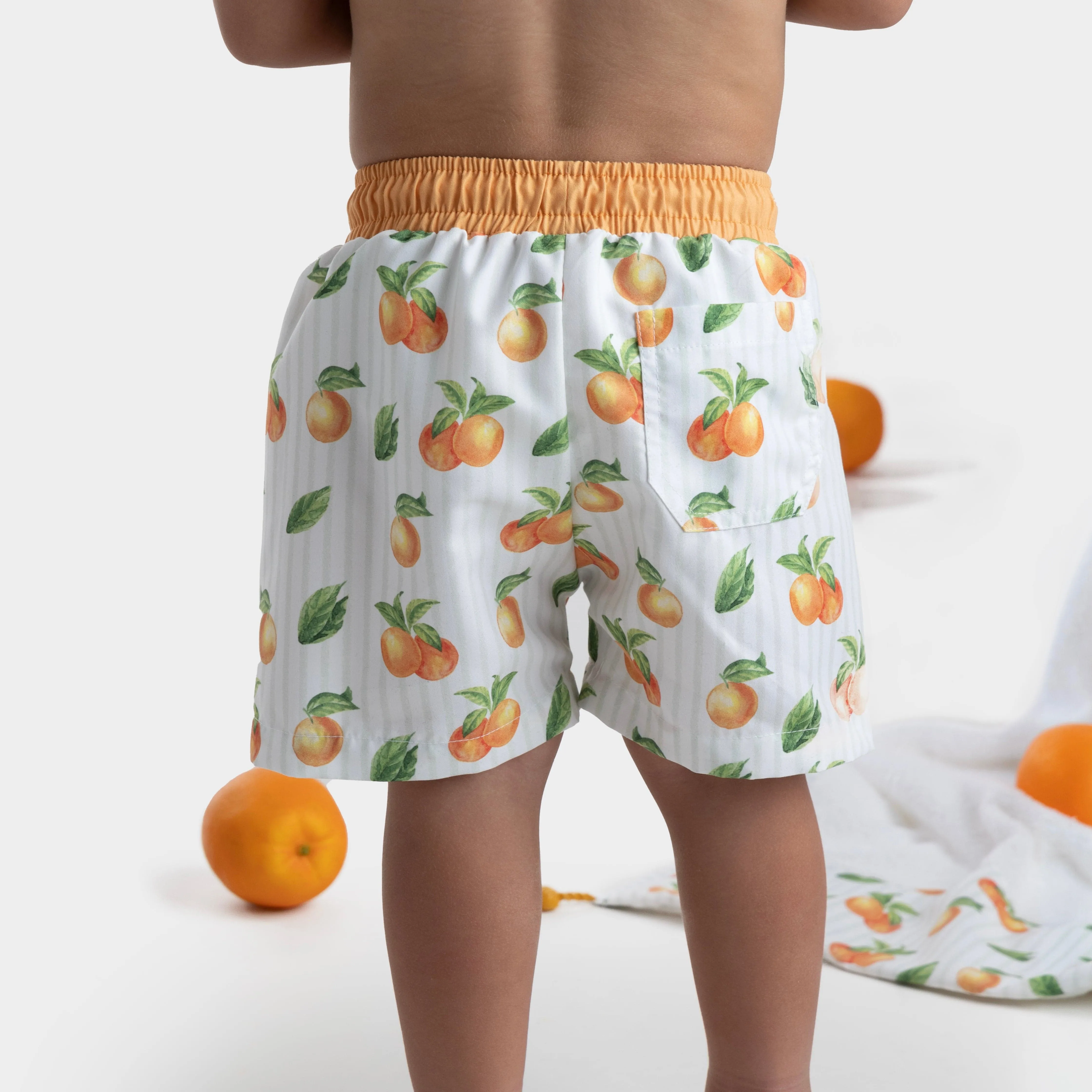 MEIA PATA - Oranges Print Swim Shorts - Orange