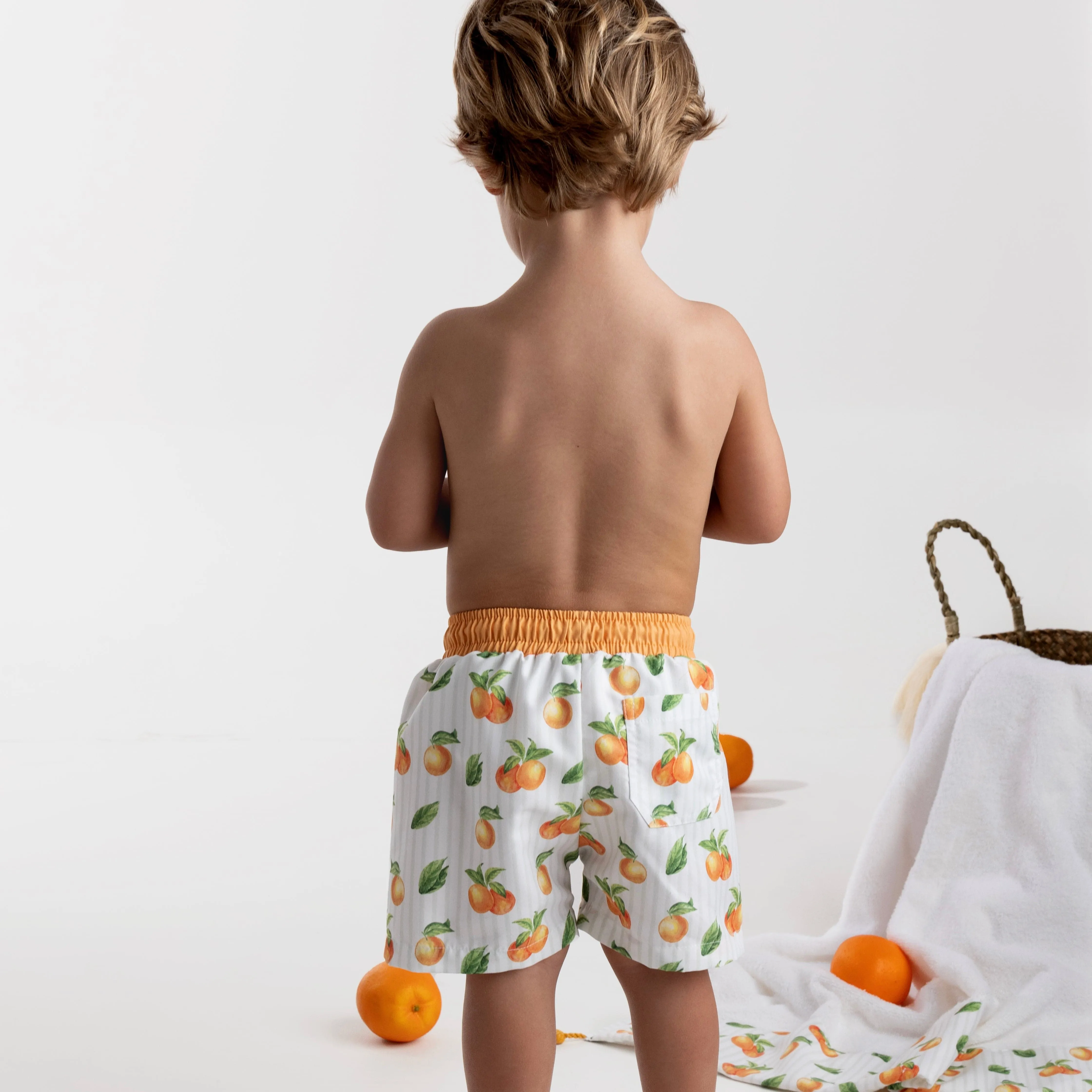 MEIA PATA - Oranges Print Swim Shorts - Orange