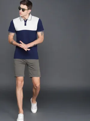 Men Grey Solid Slim Fit Chino Shorts