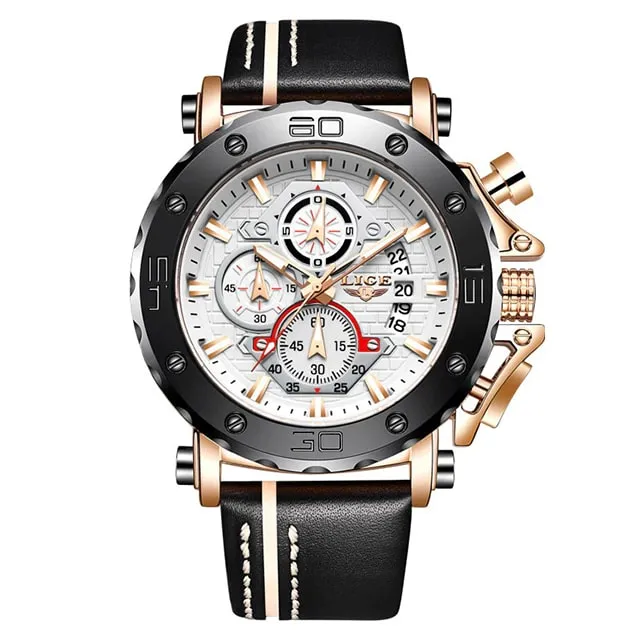 Men Luxury Sport Leather Quartz Watch