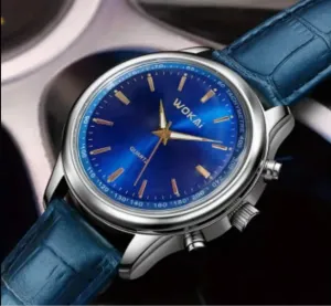 Men New Quartz Watch Casual Work Leather Strap Band Analog Stainless Watch