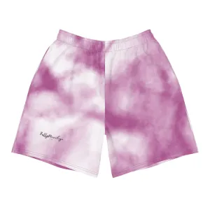 Men's Athletic Long Purple Tie Dye Shorts