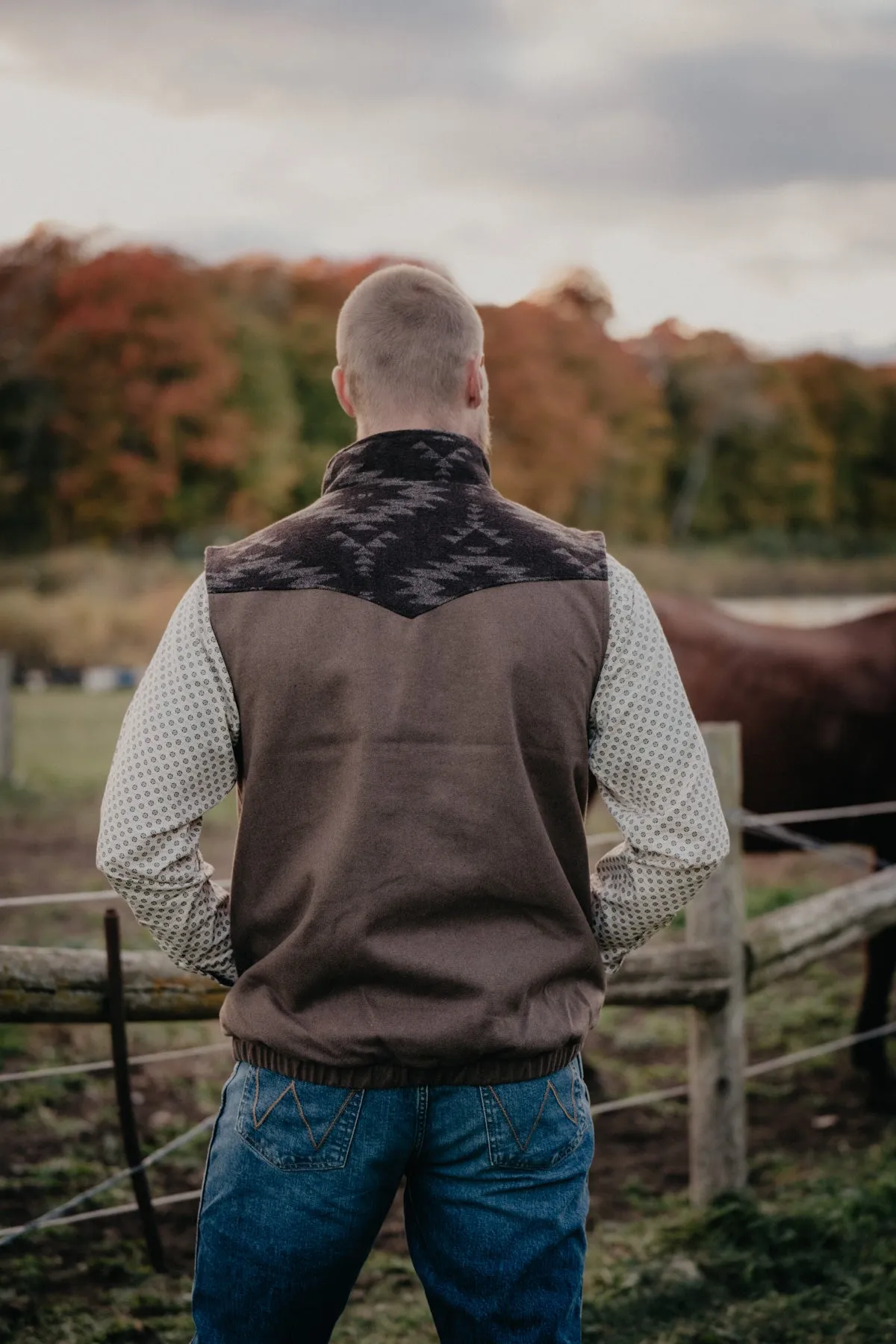 Men's 'Cooper' CINCH Brown Wooly Vest (XL ONLY)