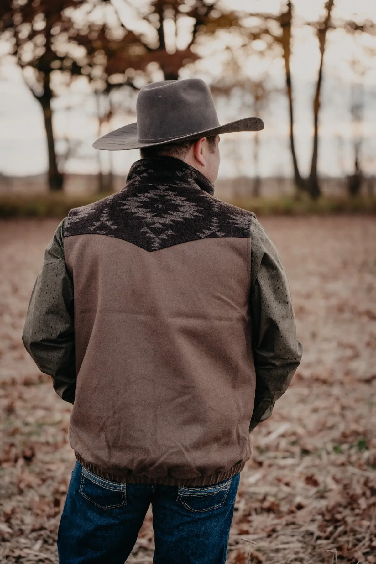 Men's 'Cooper' CINCH Brown Wooly Vest (XL ONLY)