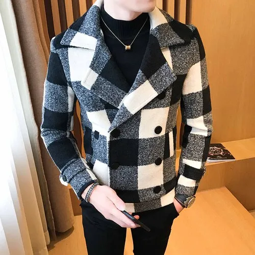 Men's Double-Breasted Fashion Coat Up To 5XL