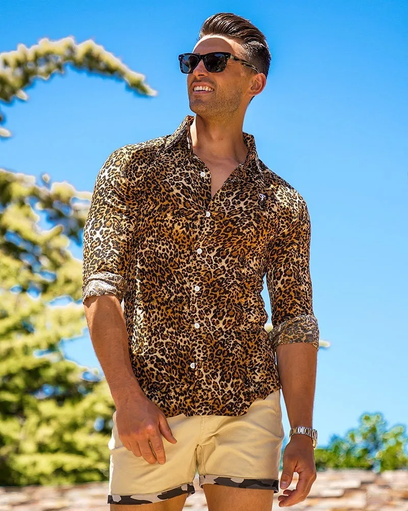 Mens Lux Shorts - Zipped Pockets Shorts - Tan
