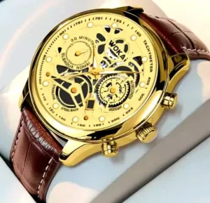 Men's Quartz Luxury Dial Sport Fashion Wrist Watch Leather Strap