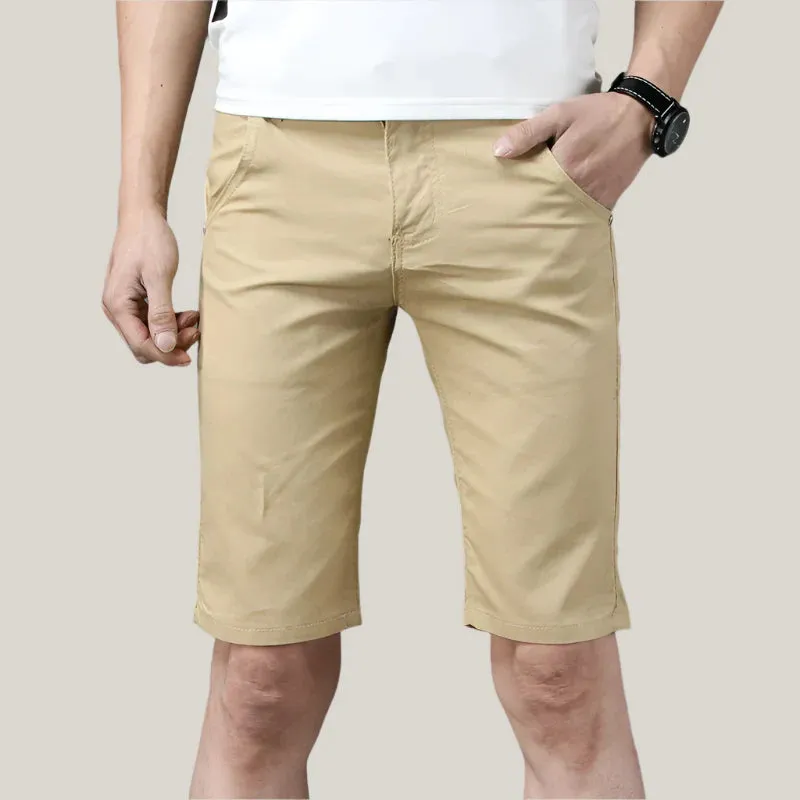 Men's Summer Mid-length Stretch Chino Shorts – Slim-fit
