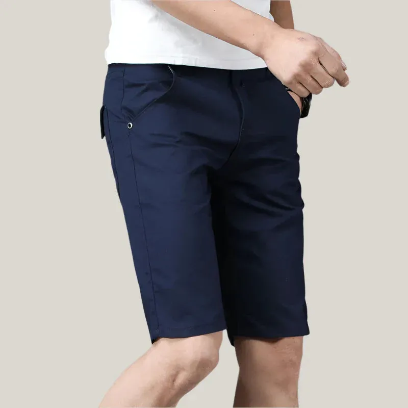 Men's Summer Mid-length Stretch Chino Shorts – Slim-fit