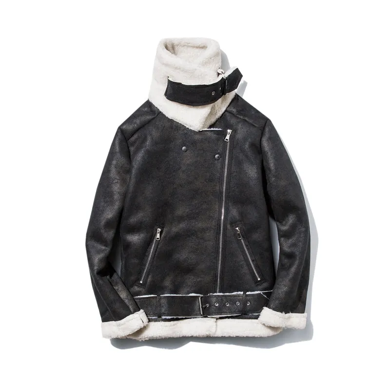 Men's Thick Warm Faux Fur Lining Coat
