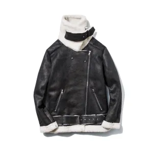 Men's Thick Warm Faux Fur Lining Coat