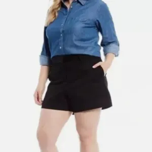 Michael Kors Plus Size Black Cotton Chino Shorts Size 22W