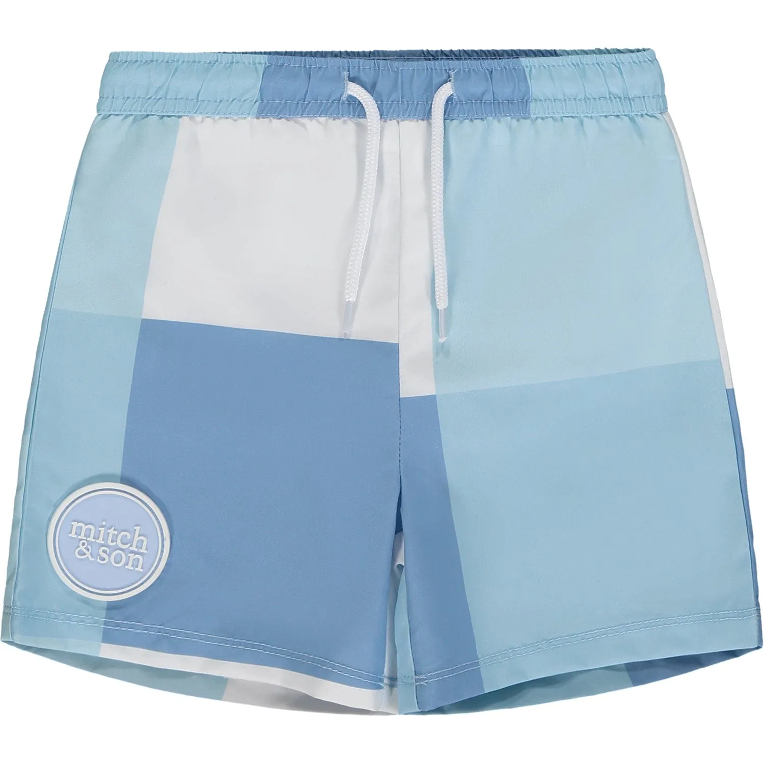 MITCH & SON - Joseph A Time To Fly Squares Swim Shorts - Sky Blue