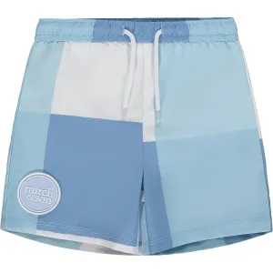 MITCH & SON - Joseph A Time To Fly Squares Swim Shorts - Sky Blue