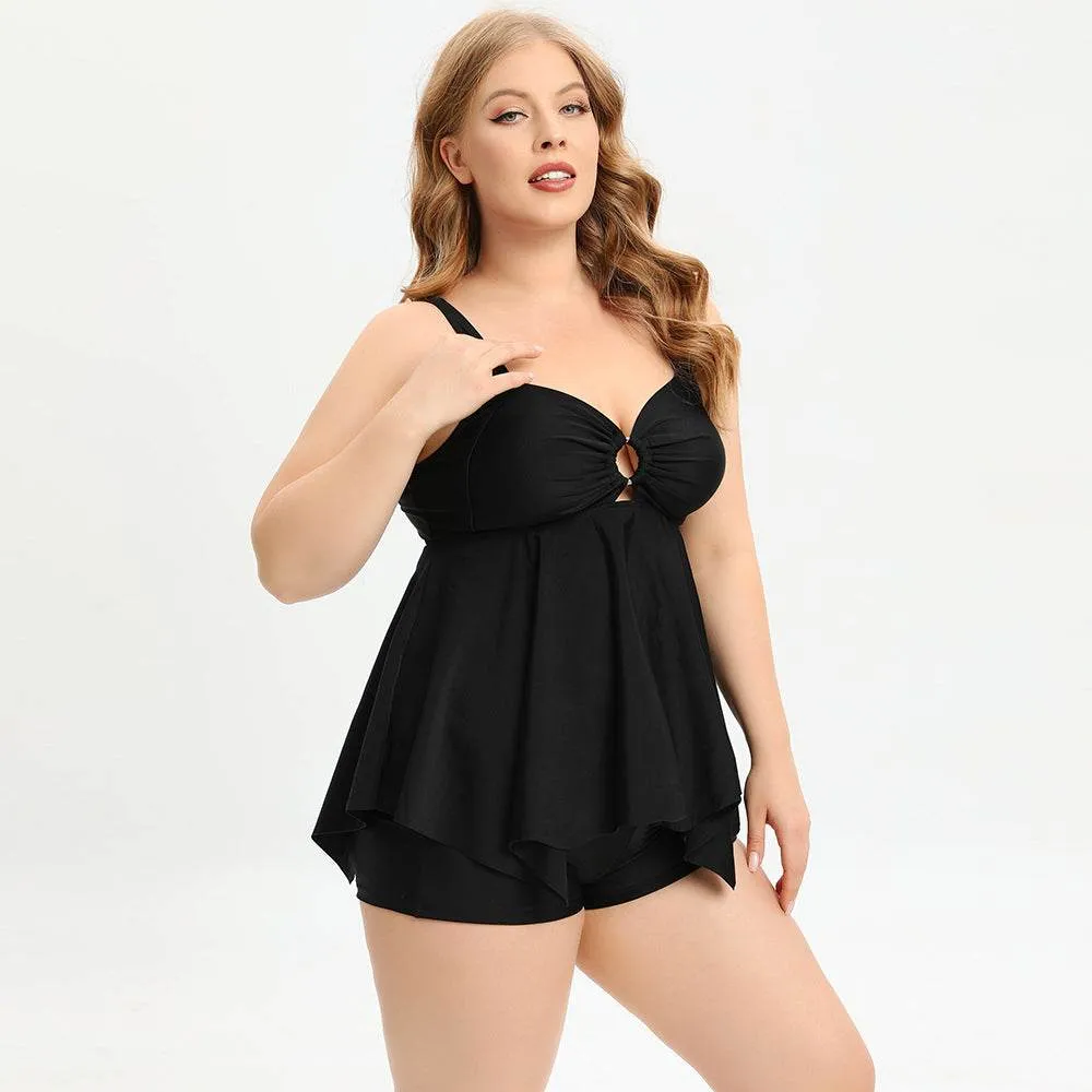 Monas Plus Size Tankini: Black