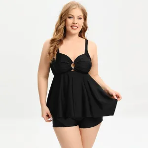 Monas Plus Size Tankini: Black