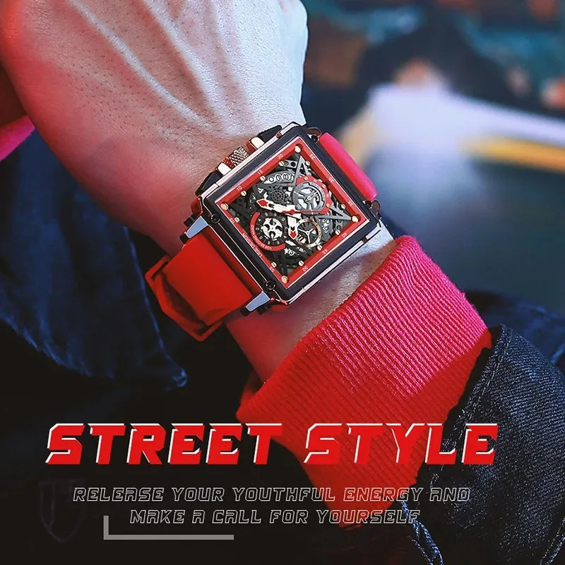 Montre luxe LIGE 2023 Top Brand Luxury Mens Watches Square Digital Sports Quartz Wrist Watch for Men Waterproof Stopwatch Relogio Masculino