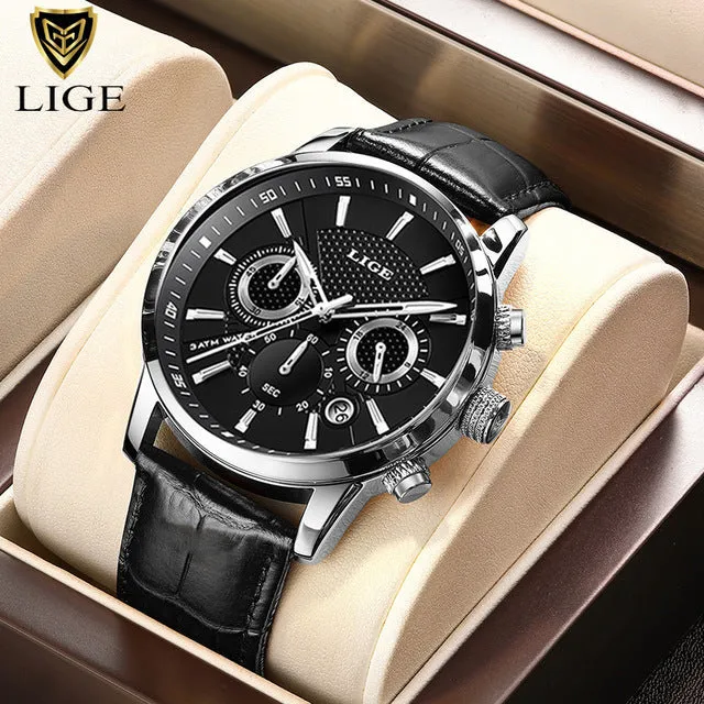 Montre luxe LIGE 2023 Top Brand Luxury Mens Watches Square Digital Sports Quartz Wrist Watch for Men Waterproof Stopwatch Relogio Masculino