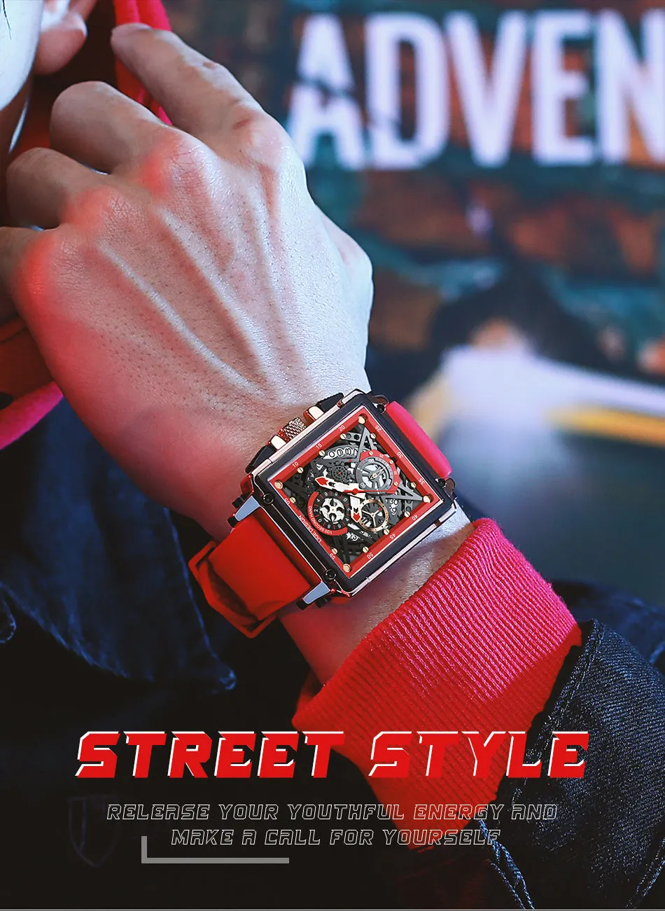 Montre luxe LIGE 2023 Top Brand Luxury Mens Watches Square Digital Sports Quartz Wrist Watch for Men Waterproof Stopwatch Relogio Masculino