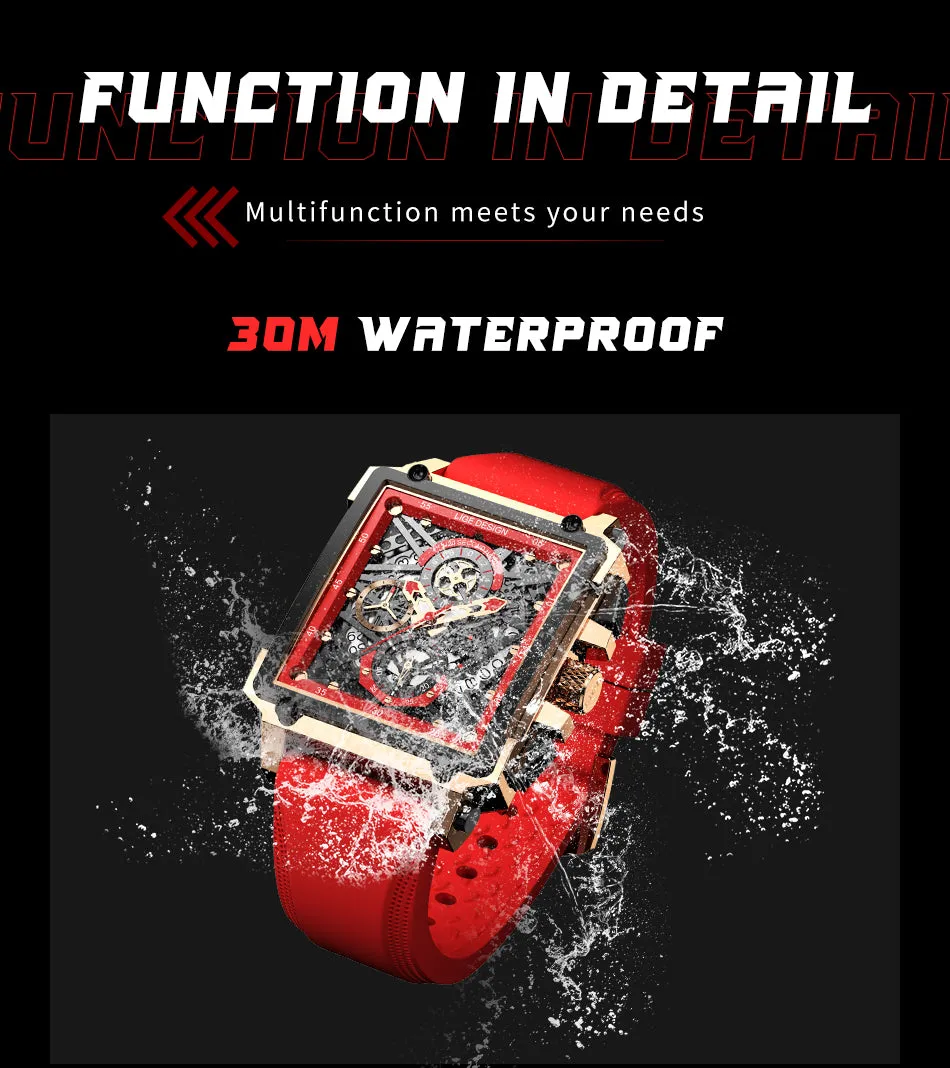 Montre luxe LIGE 2023 Top Brand Luxury Mens Watches Square Digital Sports Quartz Wrist Watch for Men Waterproof Stopwatch Relogio Masculino