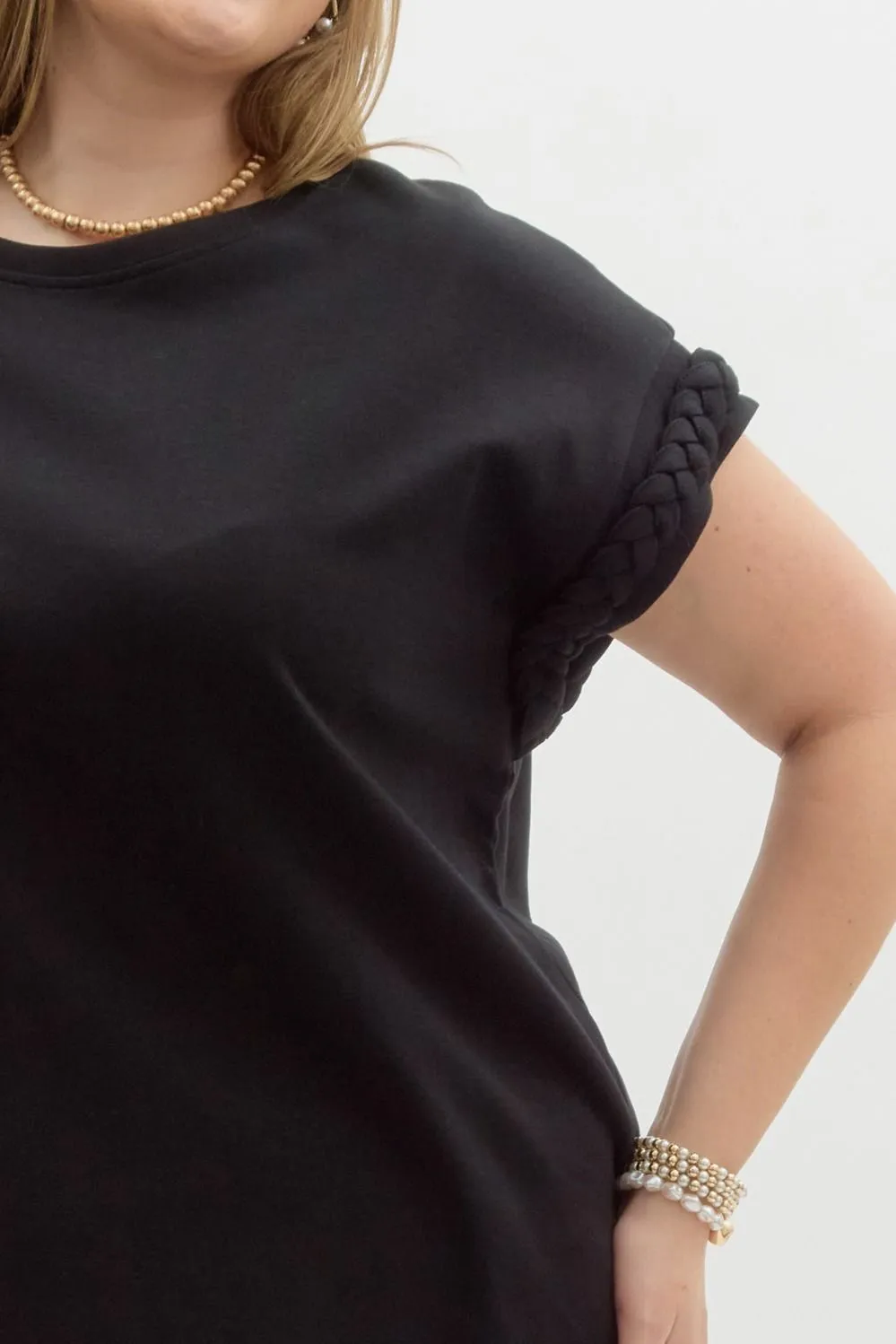 Morgan Braided Cuff Top || Black