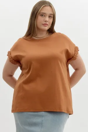 Morgan Braided Cuff Top || Camel