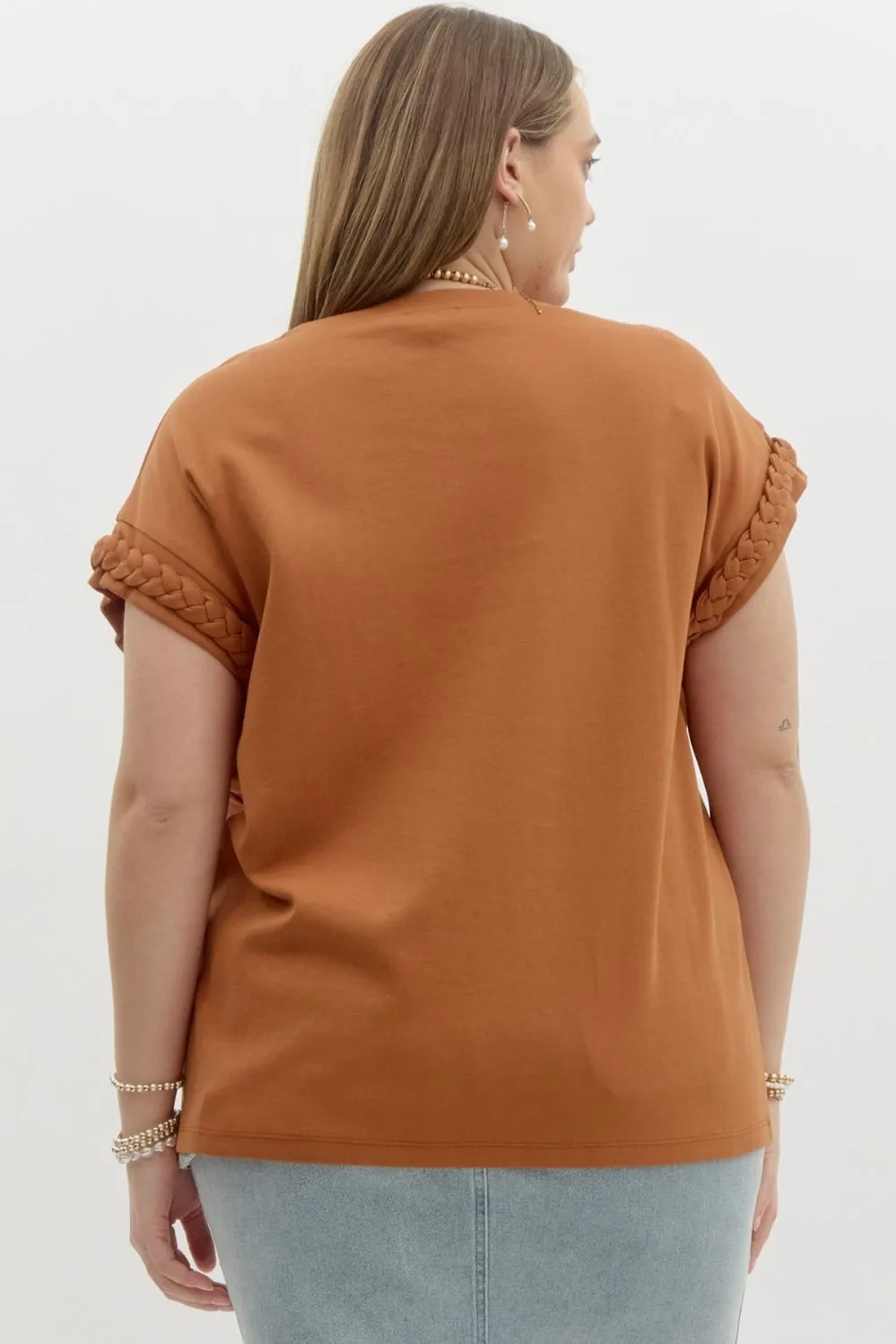 Morgan Braided Cuff Top || Camel