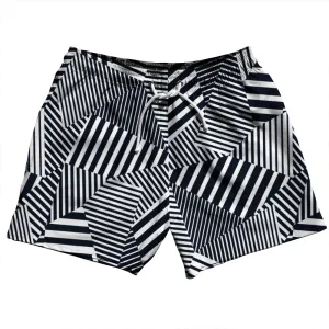 Multiple Lines Pattern 5" Swim Shorts Made in USA