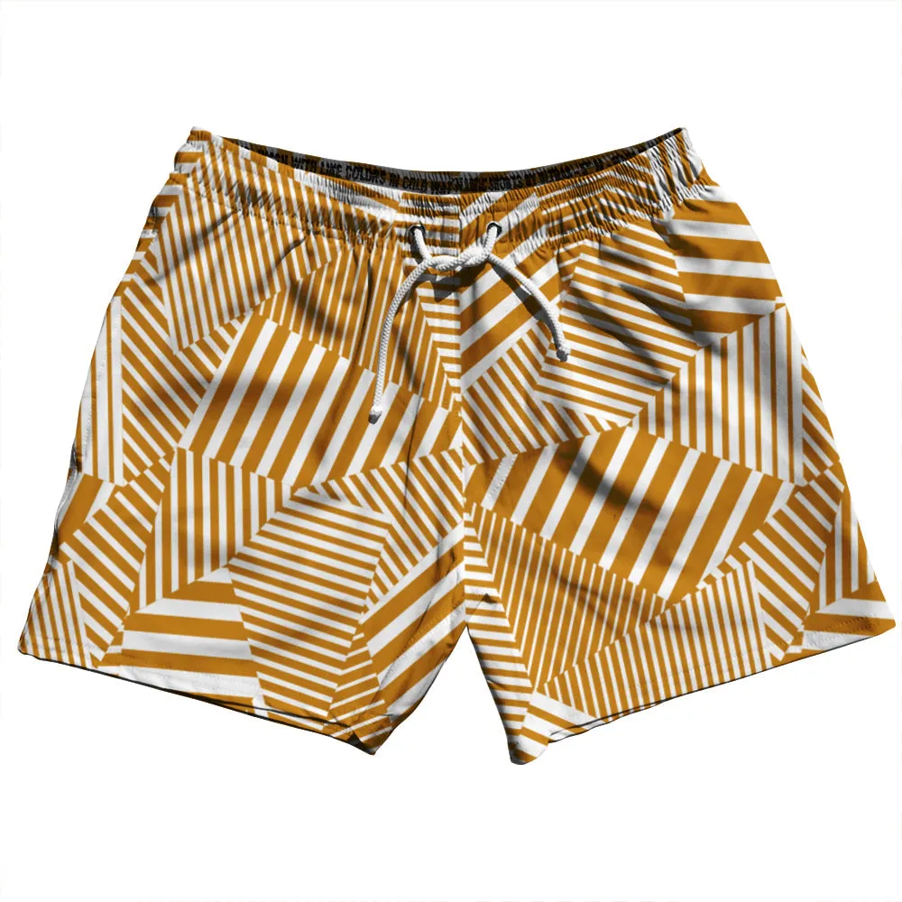 Multiple Lines Pattern 5" Swim Shorts Made in USA