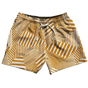 Multiple Lines Pattern 5" Swim Shorts Made in USA