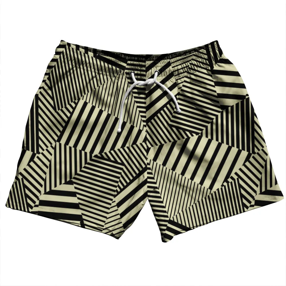 Multiple Lines Pattern 5" Swim Shorts Made in USA