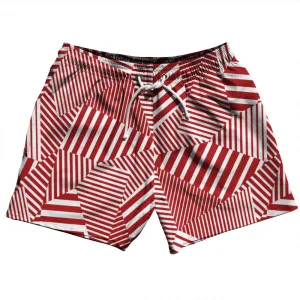 Multiple Lines Pattern 5" Swim Shorts Made in USA