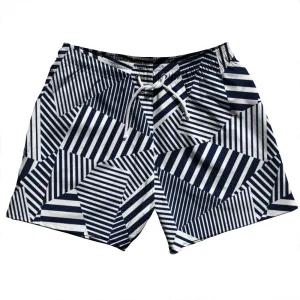 Multiple Lines Pattern 5" Swim Shorts Made in USA