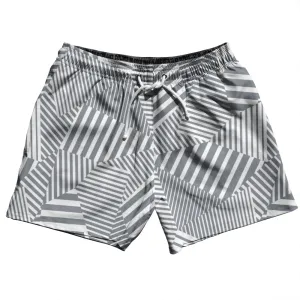 Multiple Lines Pattern 5" Swim Shorts Made in USA