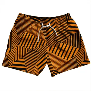Multiple Lines Pattern 5" Swim Shorts Made in USA