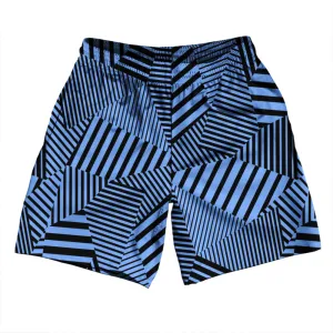 Multiple Lines Pattern Athletic Running Fitness Exercise Shorts 7" Inseam Shorts Made In USA