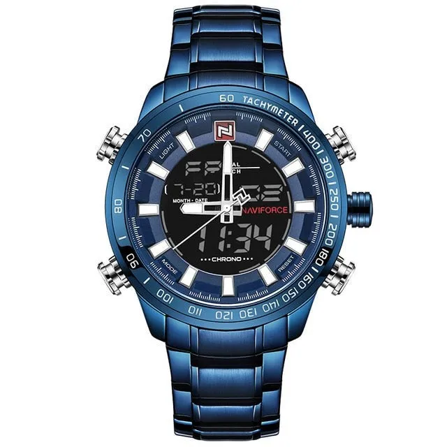Naviforce Luxury Stainless Steel Sports Watch