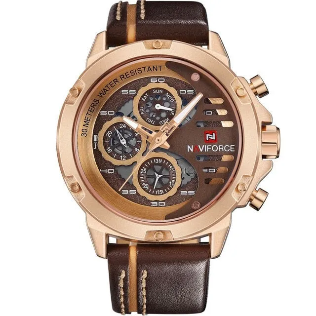 Naviforce Men's Leather Sports Watch