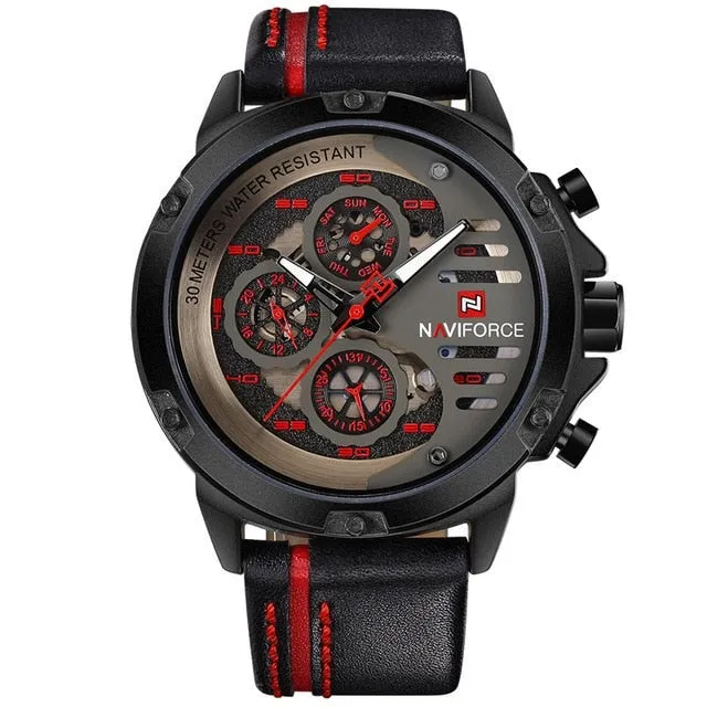 Naviforce Men's Leather Sports Watch