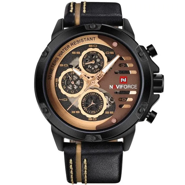 Naviforce Men's Leather Sports Watch