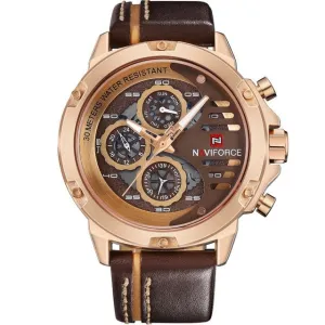 Naviforce Men's Leather Sports Watch