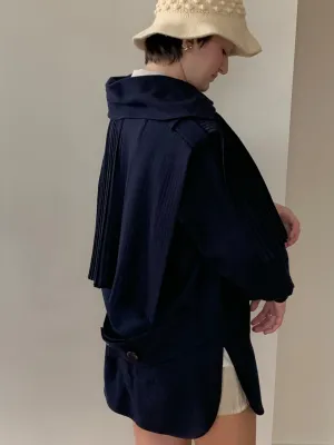 Navy wool shirt jacket