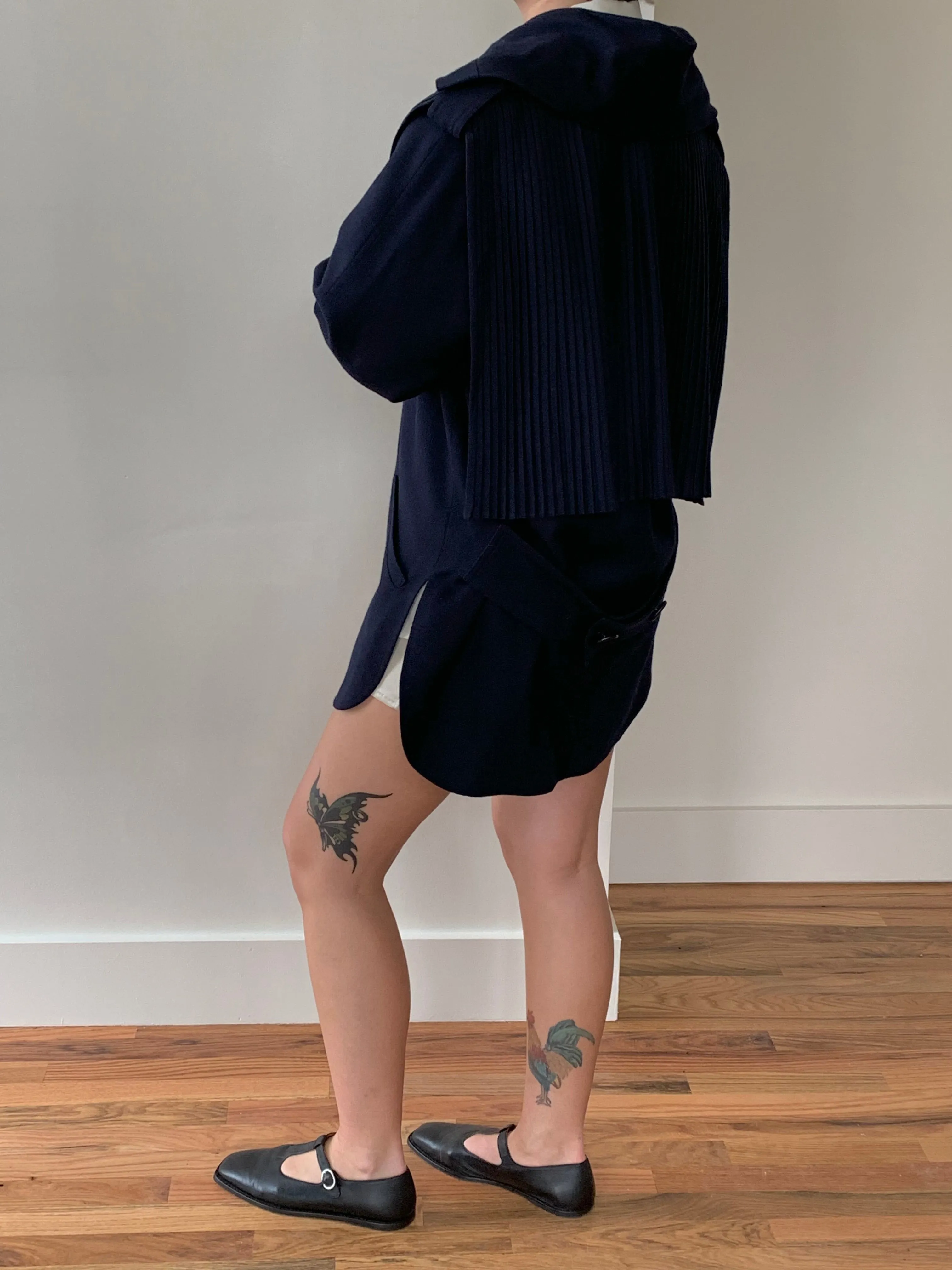 Navy wool shirt jacket