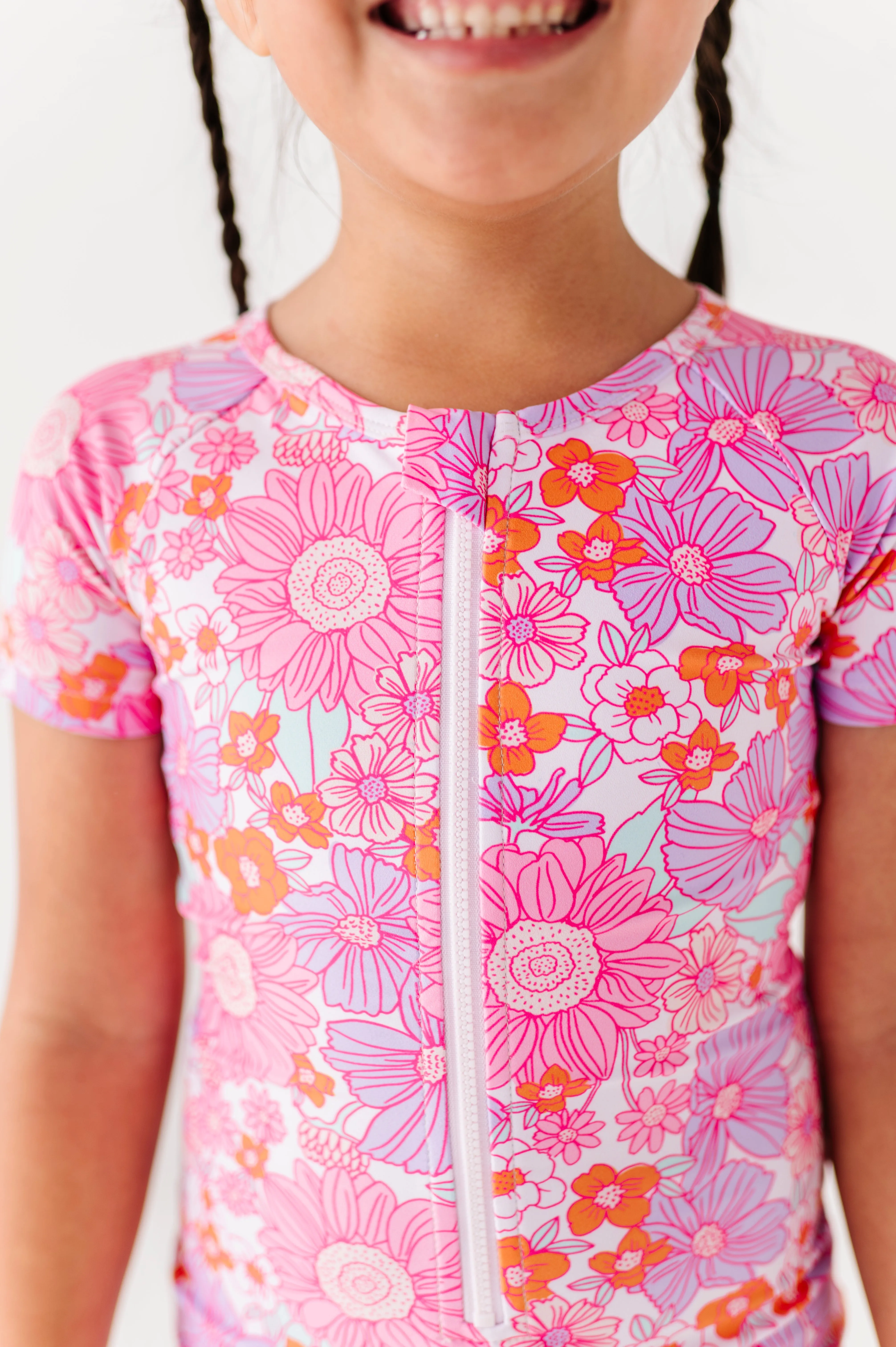 Neon Floral: Shorts Onsie