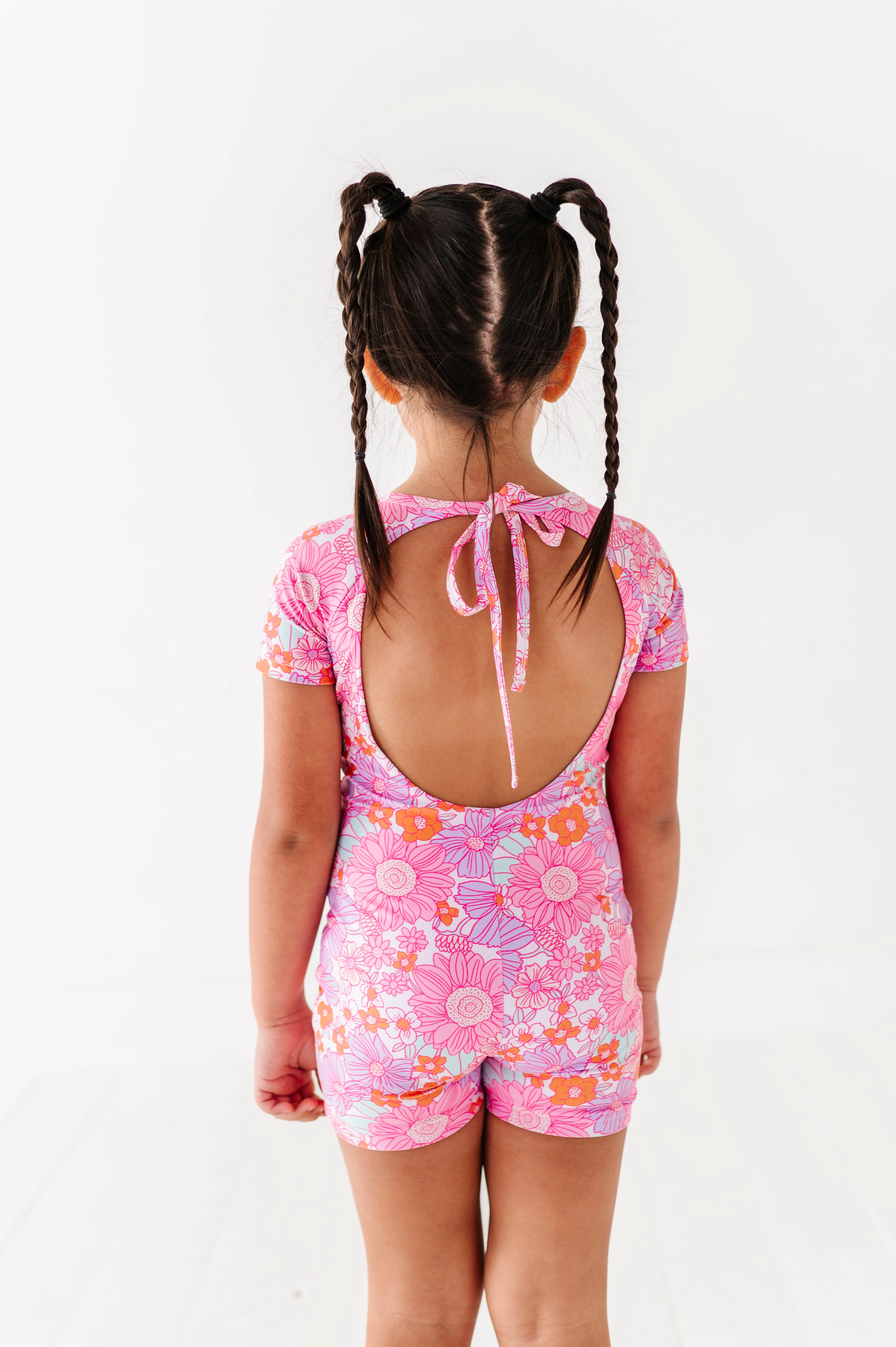 Neon Floral: Shorts Onsie